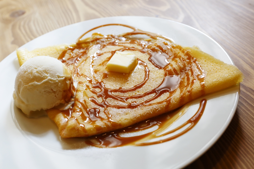 昼カフェ米粉のクレープ