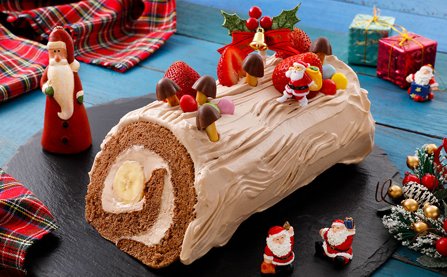 親子で楽しく♪
「クリスマスチョコロールケーキを作りましょう！」